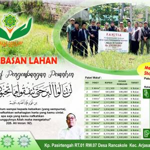PEMBEBASAN TANAH WAKAF UNTUK PEMBANGUNAN PESANTREN Kegiatan USWATUN HASANAH PJ Rancakole 2 KAB. BANDUNG