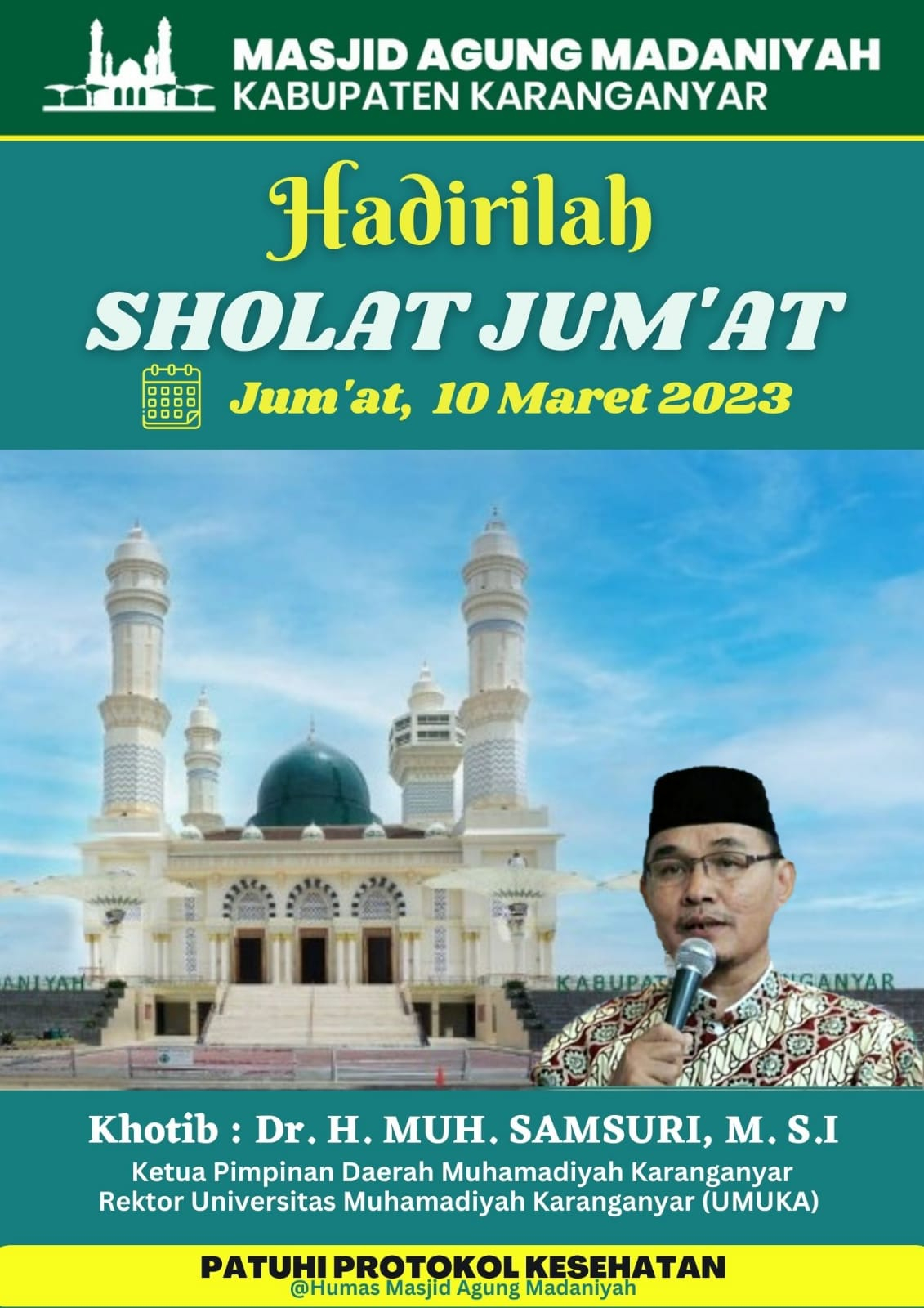 Sholat Jum'at 10 Maret 2023 Kegiatan Masjid Agung Madaniyah Kabupaten Karanganyar KAB. KARANGANYAR