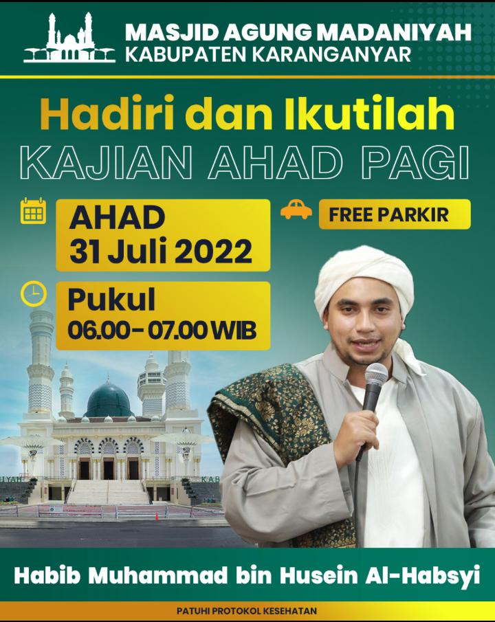 Kajian ahad pagi 31 Juli 2022