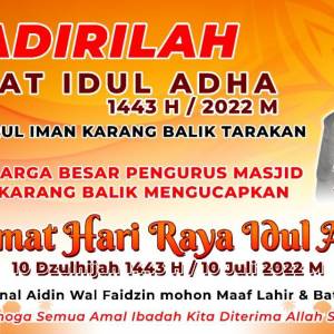 Hari Raya Idul Adha 1443 H Kegiatan Masjid Nurul Iman KOTA TARAKAN