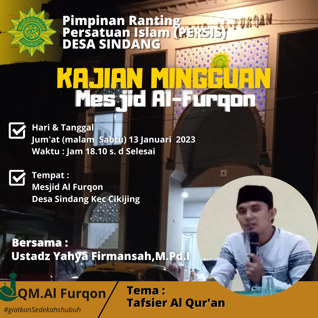 Pengajian Malam Saptu Kegiatan Masjid Al - Furqan KAB. MAJALENGKA