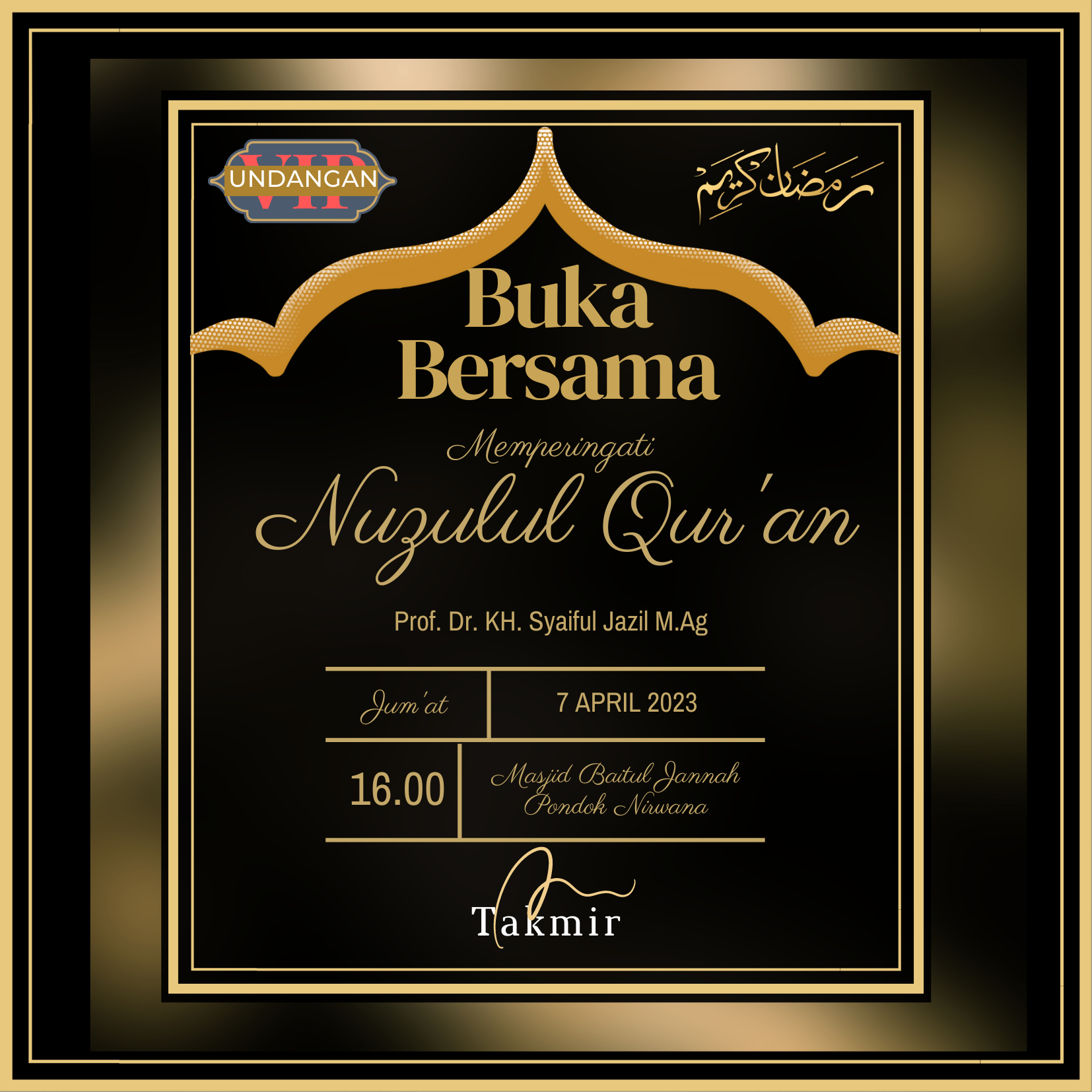 Undangan VIP Kegiatan Baitul Jannah Pondok Nirwana Surabaya KOTA SURABAYA