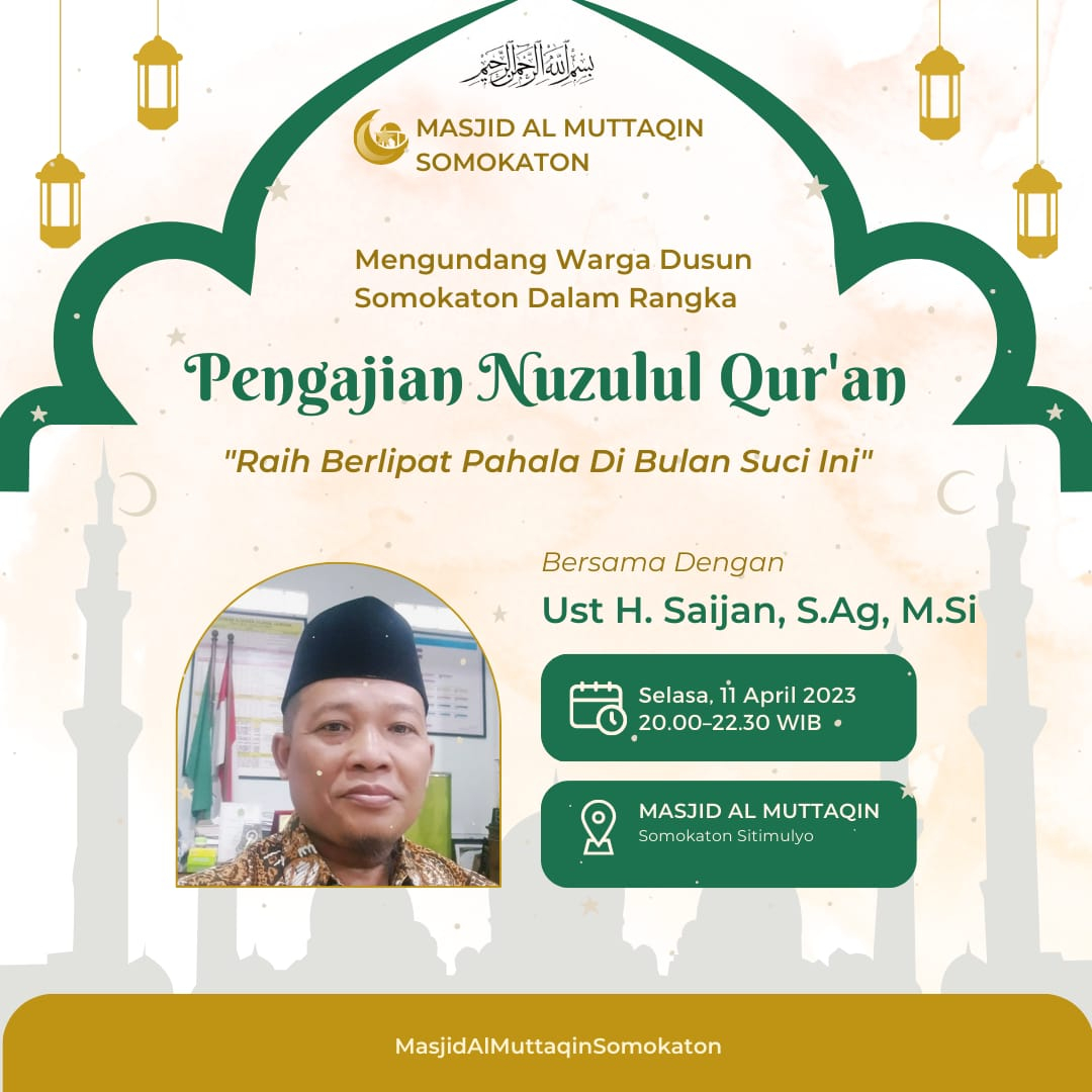 Pengajian Nuzulul Qur'an Kegiatan Masjid Al Muttaqin | Somokaton, Piyungan KAB. BANTUL