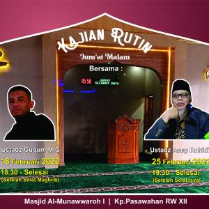 Kajian Malam Sabtu Kegiatan Masjid Al-Munawaroh I 