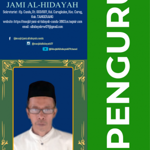 UDI MUHDI pengurus masjid di Masjid Jami Al-hidayah Candu