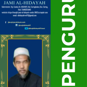 DEDE KEMOL pengurus masjid di Masjid Jami Al-hidayah Candu
