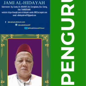 SYAMSUDIN pengurus masjid di Masjid Jami Al-hidayah Candu
