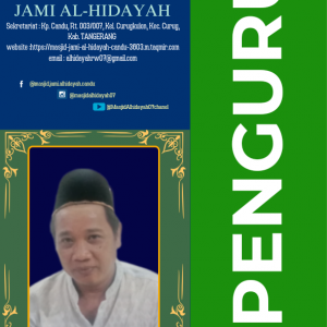 SANUDIN pengurus masjid di Masjid Jami Al-hidayah Candu