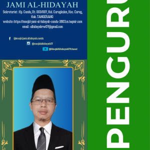 RUSMAN pengurus masjid di Masjid Jami Al-hidayah Candu
