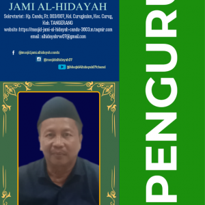 MAD DANI pengurus masjid di Masjid Jami Al-hidayah Candu