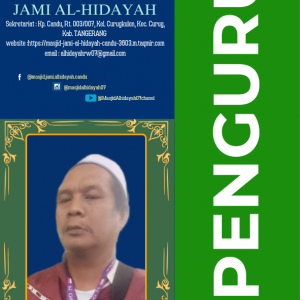 UBAIDILLAH pengurus masjid di Masjid Jami Al-hidayah Candu