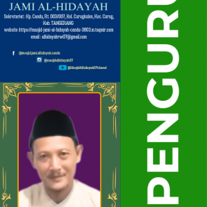AHMAD SURURI pengurus masjid di Masjid Jami Al-hidayah Candu