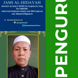 SUKANDI pengurus masjid di Masjid Jami Al-hidayah Candu