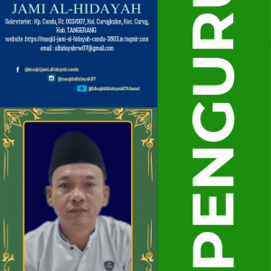 AMRIYUDIN pengurus masjid di Masjid Jami Al-hidayah Candu